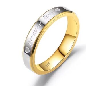 Gold and Silver 'Forever Love' Ring